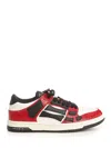 Amiri Skel Top Low Red Sneakers With Skeleton Patch In Leather Man