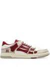 Amiri Varsity Skel Top Low Sneakers Deep Red In White