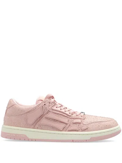Amiri Skel Top Crystal-embellished Sneakers In Pink