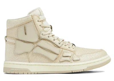 Pre-owned Amiri Skel Top Hi Glitter (women's) Sneakers In Beige