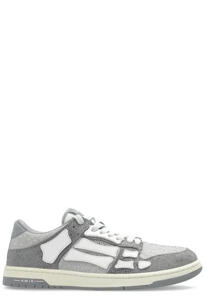 Amiri Crystal Skel Top Sneakers In Grey