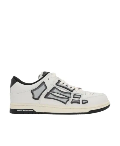 Amiri Skel Top Lace-up Leather Sneakers In White