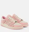 Amiri Hammered Leather Skeleton Low-top Sneakers In Pink