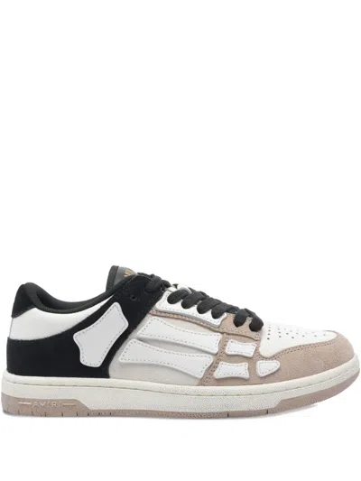 Amiri Skel Top Low Panelled Suede Sneakers In Black