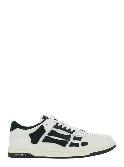 AMIRI 'SKEL TOP LOW' BLACK AND WHITE SNEAKERS WITH LOGO PATCH ON THETONGUE AND CONTRASTING DETAILS ON THE 