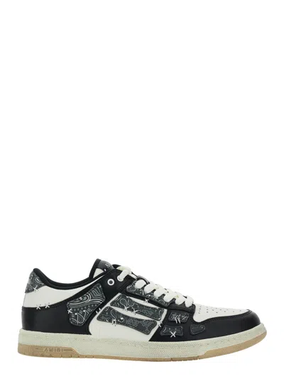 AMIRI AMIRI MEN 'SKEL TOP' BLACK LOW TOP SNEAKERS WITH LOGO PATCH ON THE TONGUE AND LOGO LETTERING ON THE 