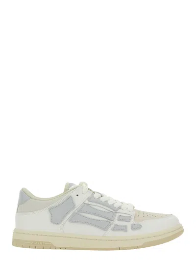 AMIRI AMIRI MEN 'SKEL TOP' GREY LOW TOP SNEAKERS WITH LOGO PATCH ON THE TONGUE AND LOGO LETTERING ON THE H