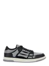 Amiri 'skel Top Low' Black Sneakers With Skeleton Patch In Black