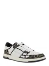 Amiri Quad Skel Panelled Leather Snekaers In Black