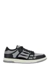 Amiri 'skel Top Low' Black Sneakers With Skeleton Patch In Multicolor