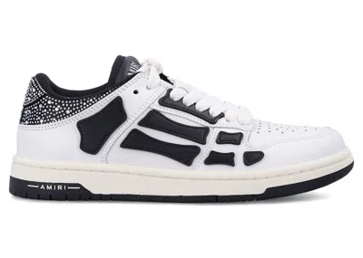 Pre-owned Amiri Skel Top Low Crystal (women's) Sneakers In White/black In Multi