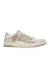 Amiri Skel Top Low White Sneakers With Skeleton Patch In Leather Man In White