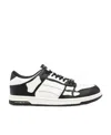 Amiri Multicolor Leather And Fabric Bandana Denim Skel Sneakers In Multicolor