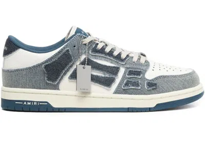 Pre-owned Amiri Skel Top Low Denim Slate Blue (women's) Sneakers In Denim Blue