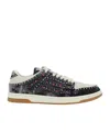 Amiri Skel Top Black Sneaker With Beads And Crystals Application And Logo On The Heel In Fabric And Cotton In Black