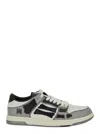 Amiri Varsity Skel Top Low Sneakers In Grey Leather