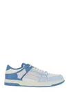 AMIRI SKEL TOP LOW LIGHT BLUE AND BLUE BI-COLOR SNEAKERS WITH SKELETON PATCH IN LEATHER MAN