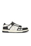 Amiri Multicolor Leather And Fabric Bandana Denim Skel Sneakers In Black & White