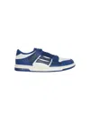 Amiri Leather Sneakers Contrast Panels In Blue