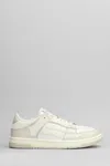 Amiri Skel Top Low White Sneakers With Skeleton Patch In Leather Man