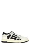 Amiri 'skel Top Low' White And Black Sneaker With Logo Patch On The Tongue And Contrasting Details On The