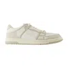 Amiri Skel Top Low White Sneakers With Skeleton Patch In Leather Man In Neutral