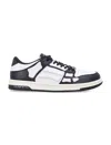 Amiri Mens Black Skel Top Bandana-print Leather Low-top Trainers In White