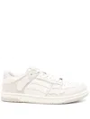 Amiri Skel Top Low White Sneakers With Skeleton Patch In Leather Man