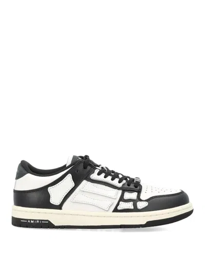 Amiri Skel Bicolor Leather Low-top Sneakers In White