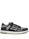 Amiri 'skel Top Low' Black Sneakers With Skeleton Patch In Grey