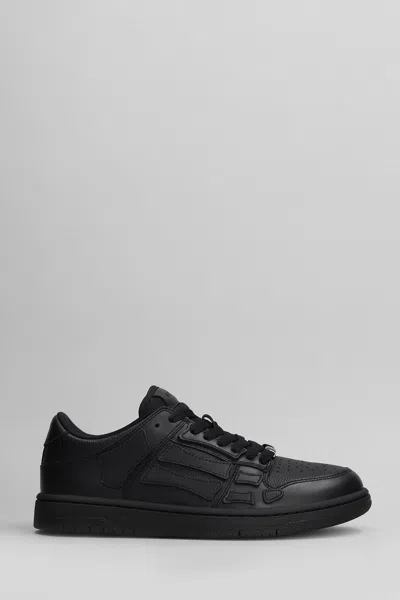 Amiri Skel Top Low Sneakers In Black Leather