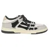 Amiri Two-tone Leather Skel Sneakers With Textured Finish In Gray