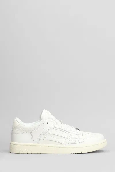 Amiri Skel Top Low Sneakers In White Leather