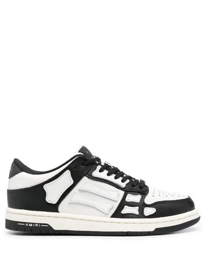Amiri Skel Bicolor Leather Low-top Sneakers In White