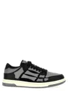 Amiri 'skel Top Low' Black Sneakers With Skeleton Patch In Multicolor