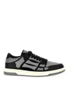 Amiri 'skel Top Low' Black Sneakers With Skeleton Patch In Multicolour
