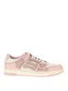 Amiri Hammered Leather Skeleton Low-top Sneakers In Pink