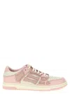 Amiri Hammered Leather Skeleton Low-top Sneakers In Pink