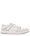 Amiri Skel Top Low White Sneakers With Skeleton Patch In Leather Man In White