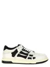 Amiri 'skel Top Low' White And Black Sneaker With Logo Patch On The Tongue And Contrasting Details On The In White/black