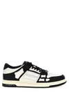 Amiri Skel Bicolor Leather Low-top Sneakers In White/black