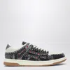 Amiri Skel Top Black Sneaker With Beads And Crystals Application And Logo On The Heel In Fabric And Cotton In Blue
