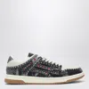 Amiri Skel Top Black Sneaker With Beads And Crystals Application And Logo On The Heel In Fabric And Cotton In Black