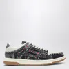 Amiri Skel Top Black Sneaker With Beads And Crystals Application And Logo On The Heel In Fabric And Cotton In Multi