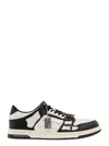 AMIRI 'SKEL TOP LOW' WHITE AND BLACK trainers WITH SKELETON PATCH IN LEATHER MAN