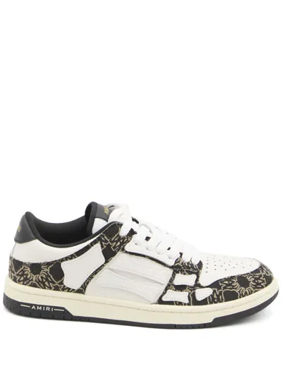 Amiri Quad Skel Panelled Leather Snekaers In White