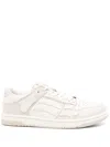 Amiri Skel Top Low White Sneakers With Skeleton Patch In Leather Man In Neutrals