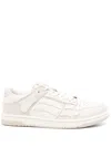 Amiri Skel Top Low White Sneakers With Skeleton Patch In Leather Man In Neutrals