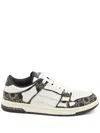 Amiri Quad Skel Panelled Leather Snekaers In Schwarz