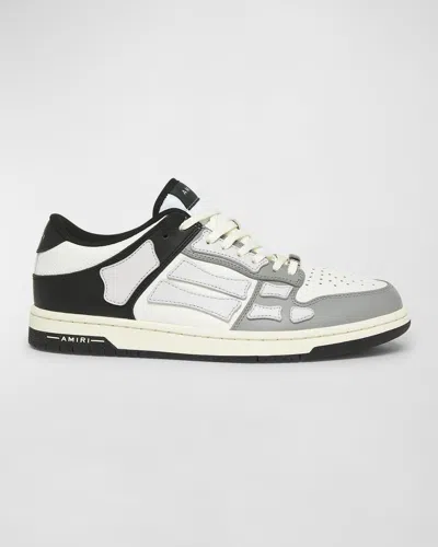 Amiri Skel Two-tone Low Top Sneakers In Black White Grey